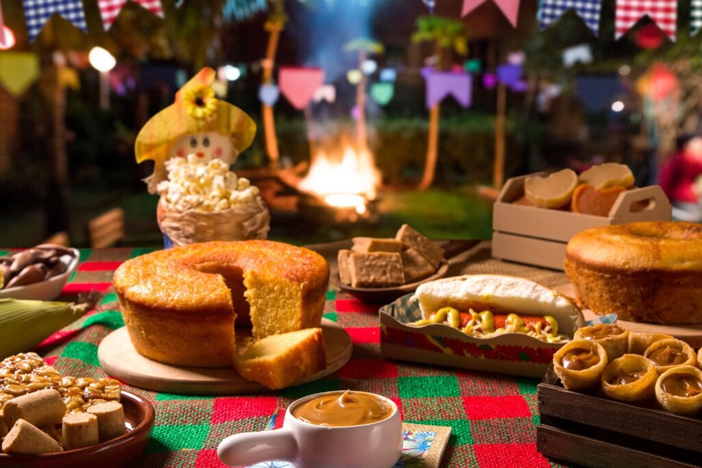 Mesa de festa junina.